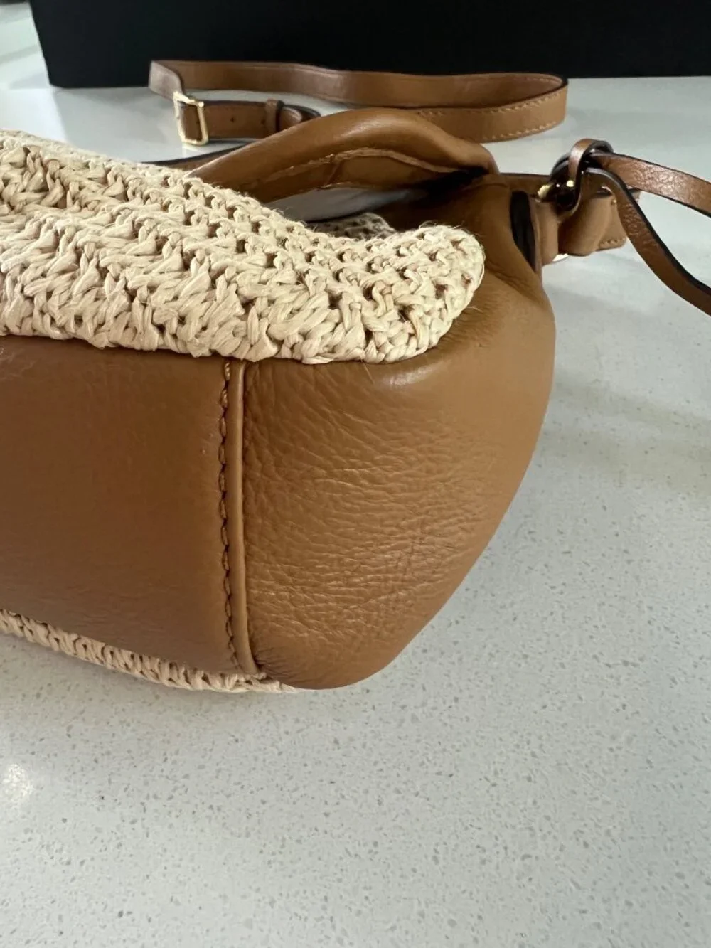 AIMEE Cannes Flap Crossbody Bag beige Raffia Canyon